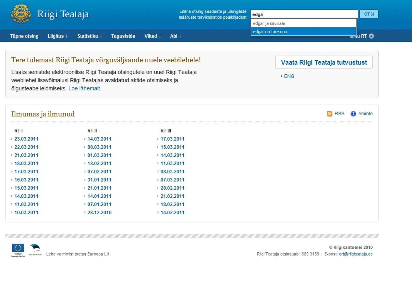 Lause Riigi Teataja otsingus