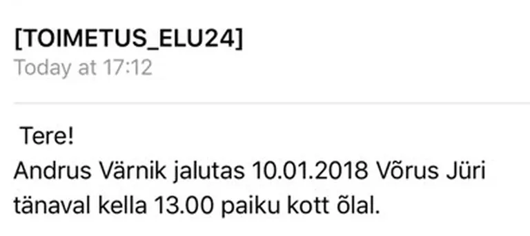 Anonüümne allikas ütleb, et Värnik oli Võrus.