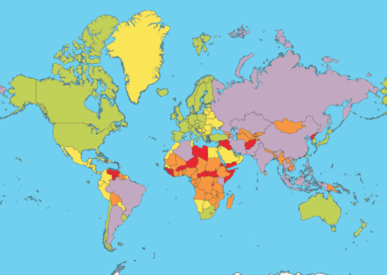 Maailma terviseturvalisuse kaart.