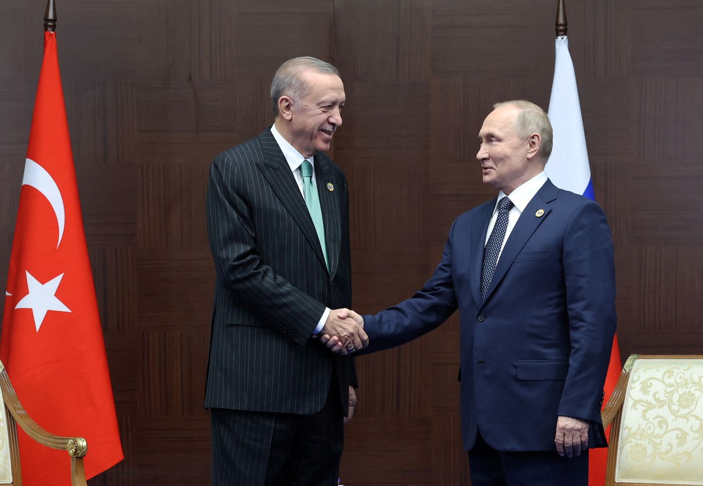 Президент Турции Реджеп Тайип Эрдоган с президентом РФ Владимиром Путиным.