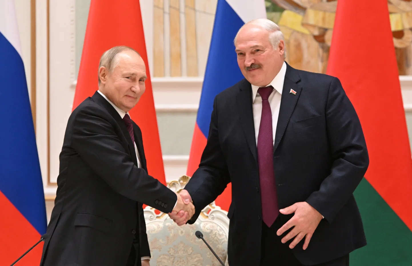 Vladimir Putin ja Aljaksandr Lukašenka.