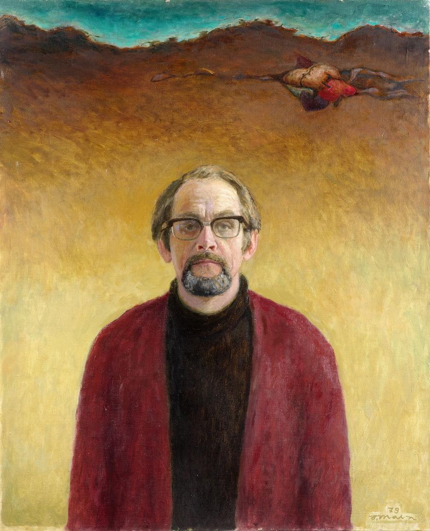 Ilmar Malin, «Autoportree», 1979 (õli, papp (100 x 81), Tartu kunstimuuseum).