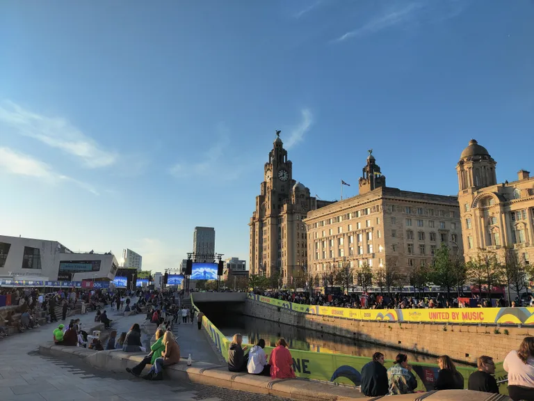 Vaade eurokülale Liverpoolis.