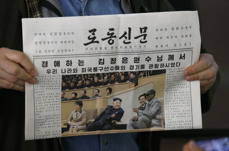 Dennis Rodmani visiidi kajastamine Põhja-Korea väljaandes