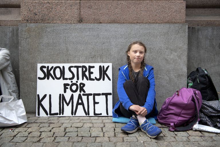 Greta Thunbergi kliimastreik Stockholmis Rootsi parlamendihoone juures