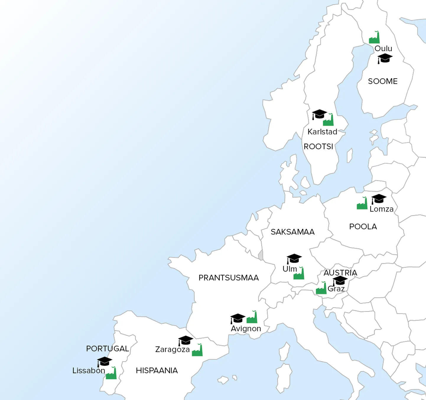 Euroopas ülikoolilinnade ja kultuurikeskuste lähedal asuvad puidutöötlemistehased