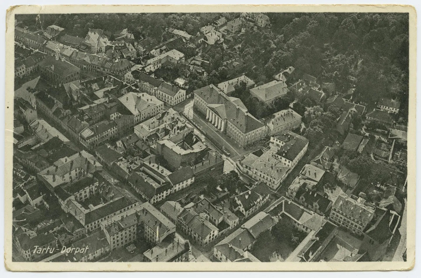 Tartu kesklinn täies ilus ja hiilguses 1920. aastatel linnulennult.