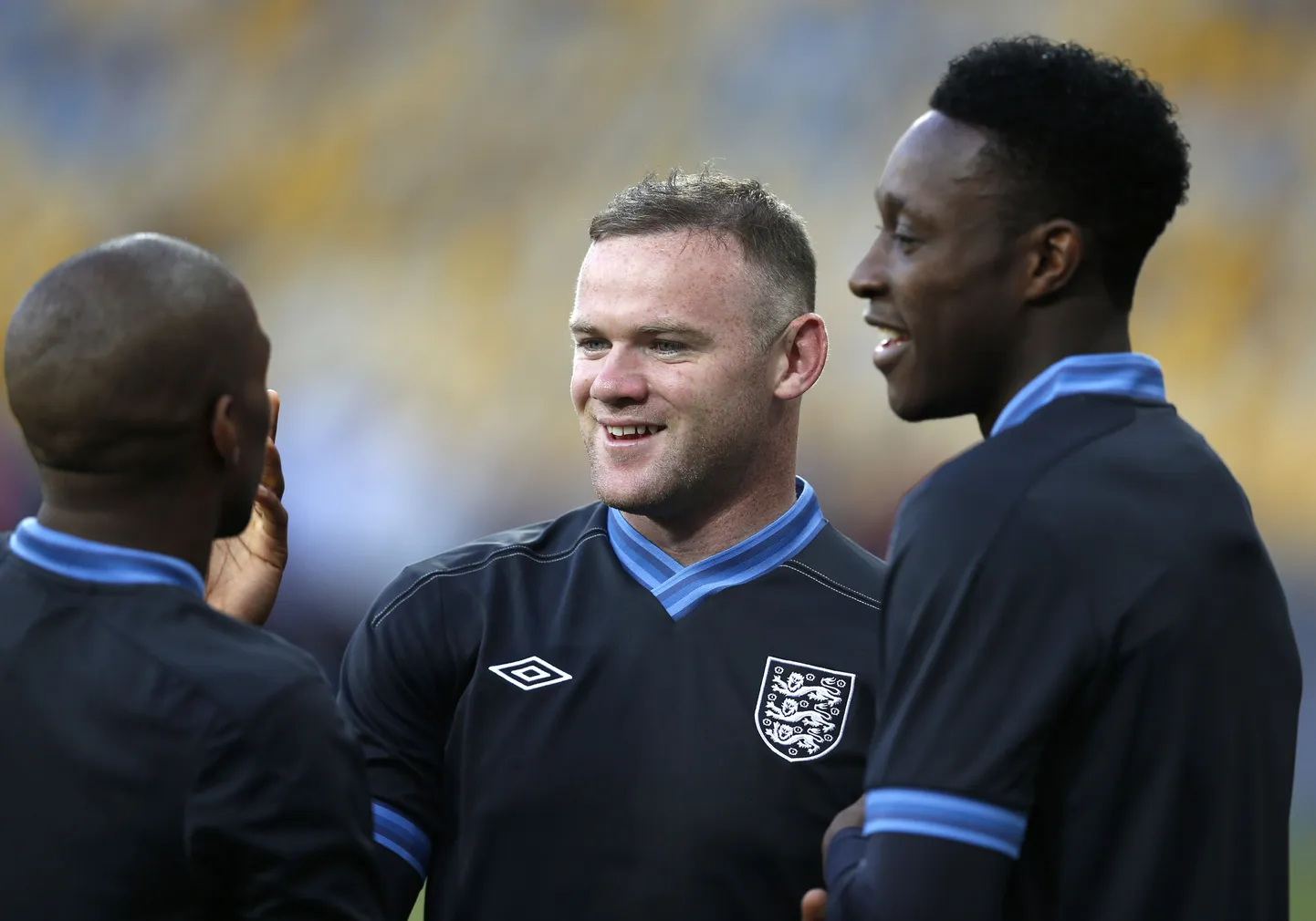 Inglise koondise ründajad. Vasakult: Jermain Defoe, Wayne Rooney ja Danny Wellbeck