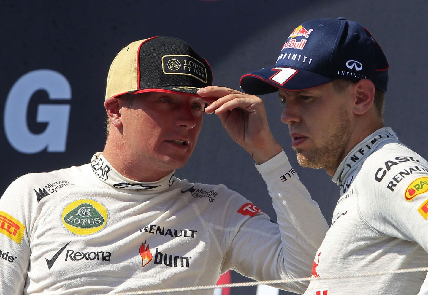 Kimi Räikkönen ja Sebastian Vettel.