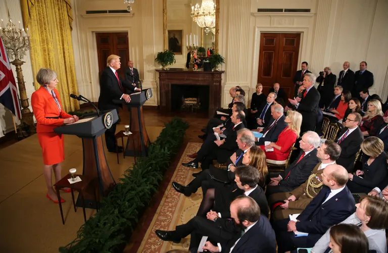 Briti peaministri Theresa May ja USA presidendi Donald Trumpi pressikonverents