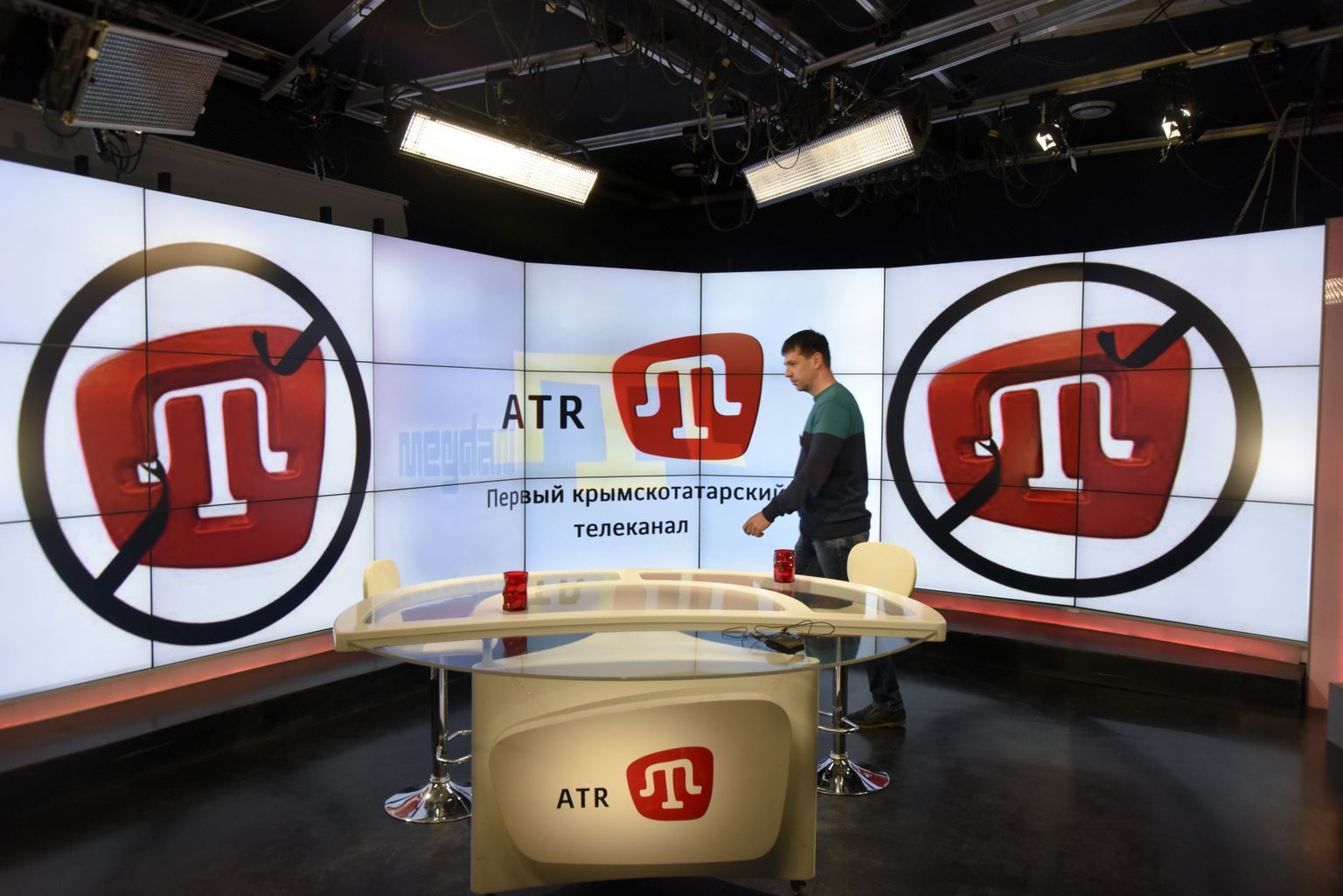 Telekanali ATR tühi stuudio Simferopolis.