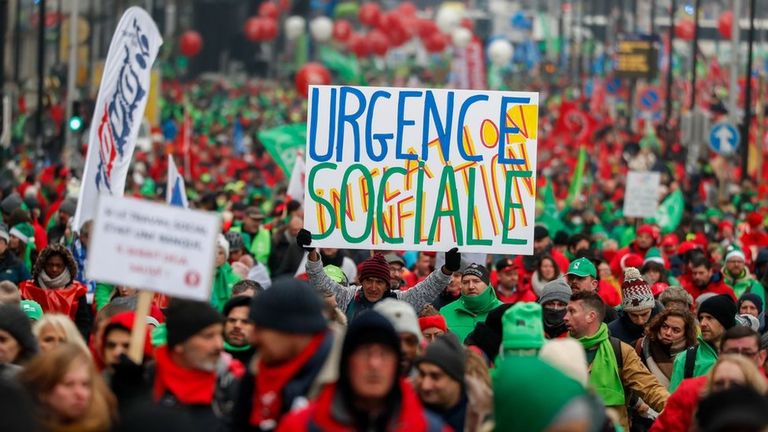 «Социальное ЧП. Инфляция». Протест в Бельгии