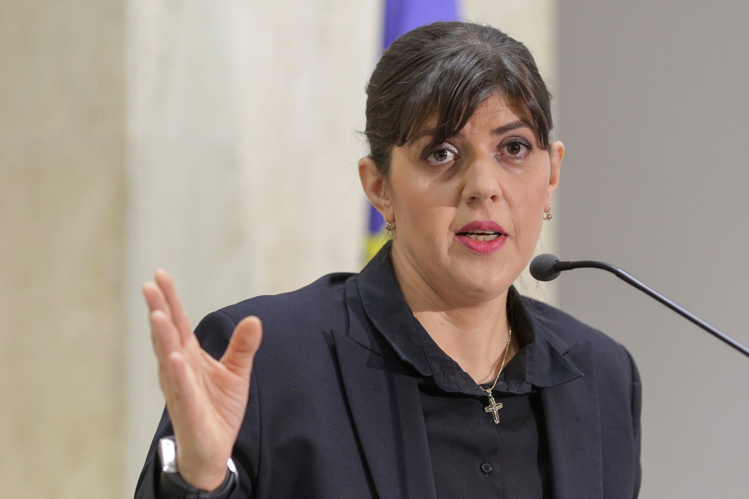 Euroopa Prokuratuuri juhiks ja Euroopa peaprokuröriks saav Laura Codruța Kövesi sellel 2018. aasta veebruarist pärineval fotol.