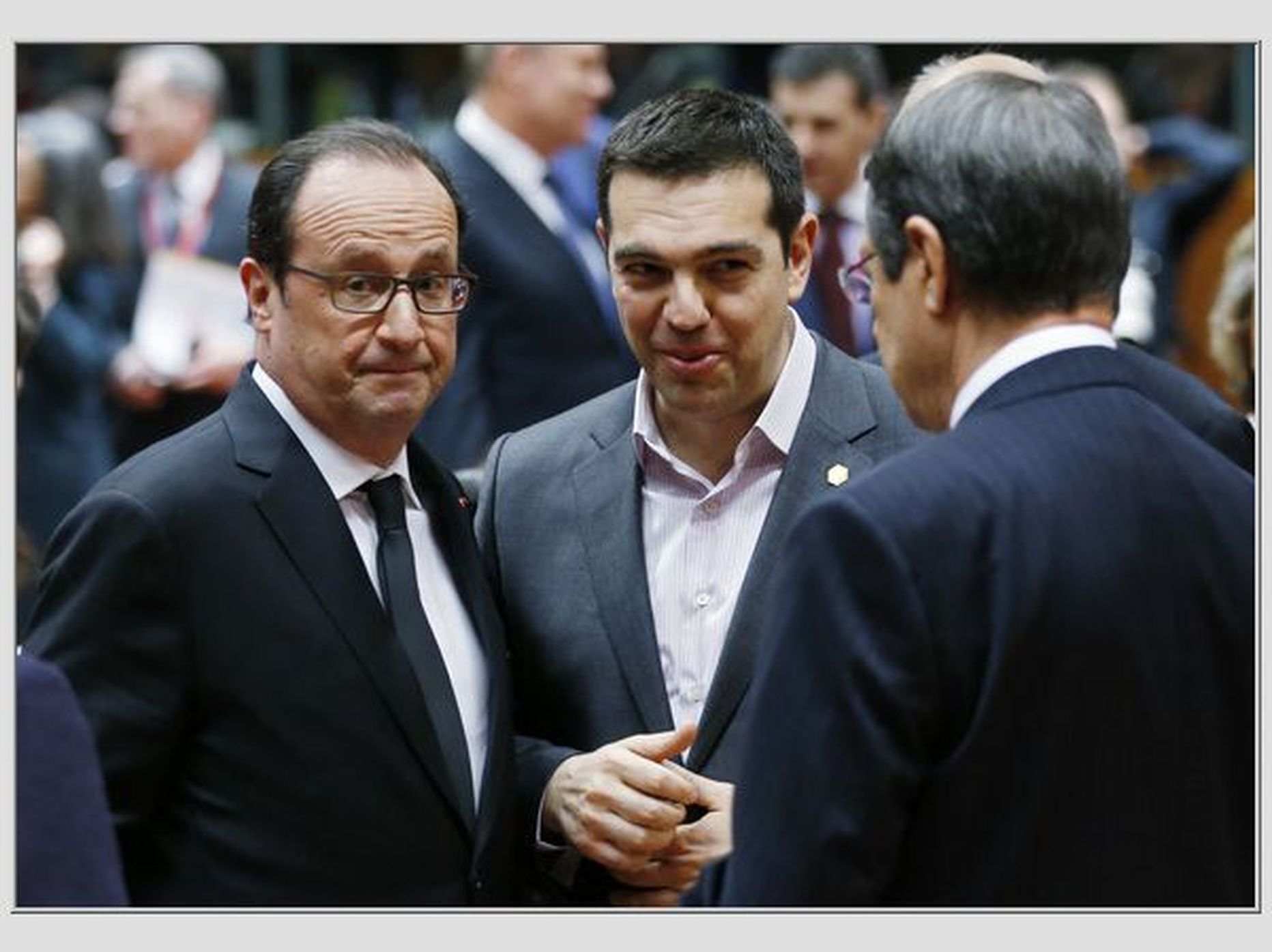 ELi tippkohtumisel on vestlusringis Prantsuse president Francois Hollande, Kreeka peaminister Alexis Tsipras ja Küprose riigipea Nicos Anastasiades.