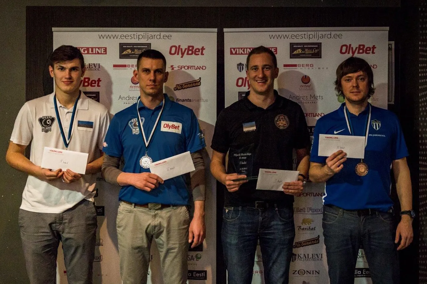 Vasakult Mark Mägi, Rainer Laar, Denis Grabe, Kristjan Kuusik.