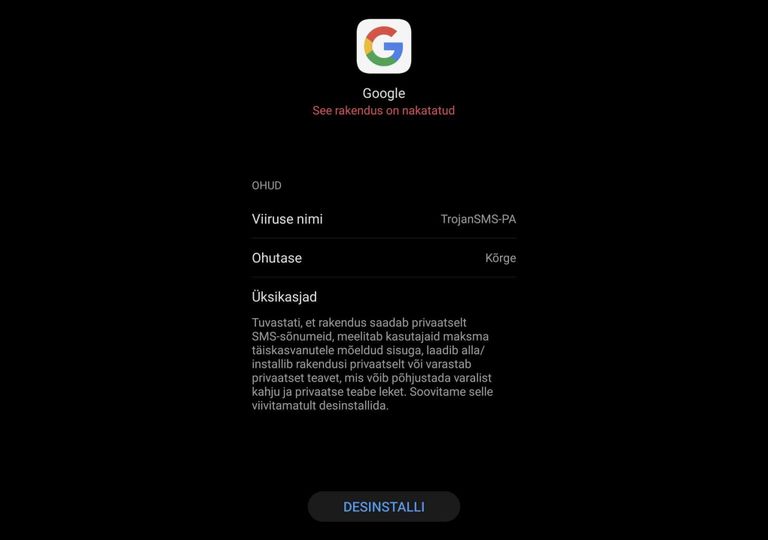 Avec un tel message, les téléphones des fabricants chinois recommandent de supprimer l'application Google de votre téléphone mobile.