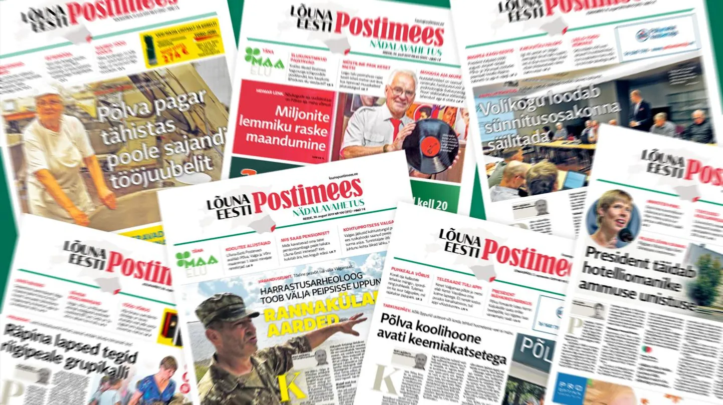 Lõuna-Eesti Postimehe esiküljed