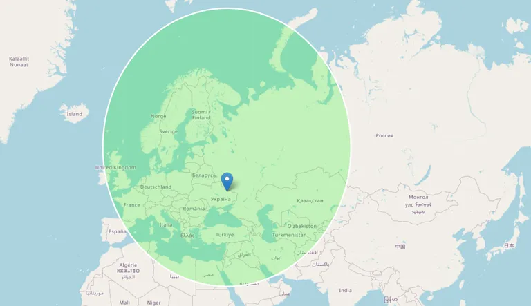 Kui tõmmata ring Harkivi kandist, siis ulatuks 3000 kilomeetrine ala just nii kaugele.