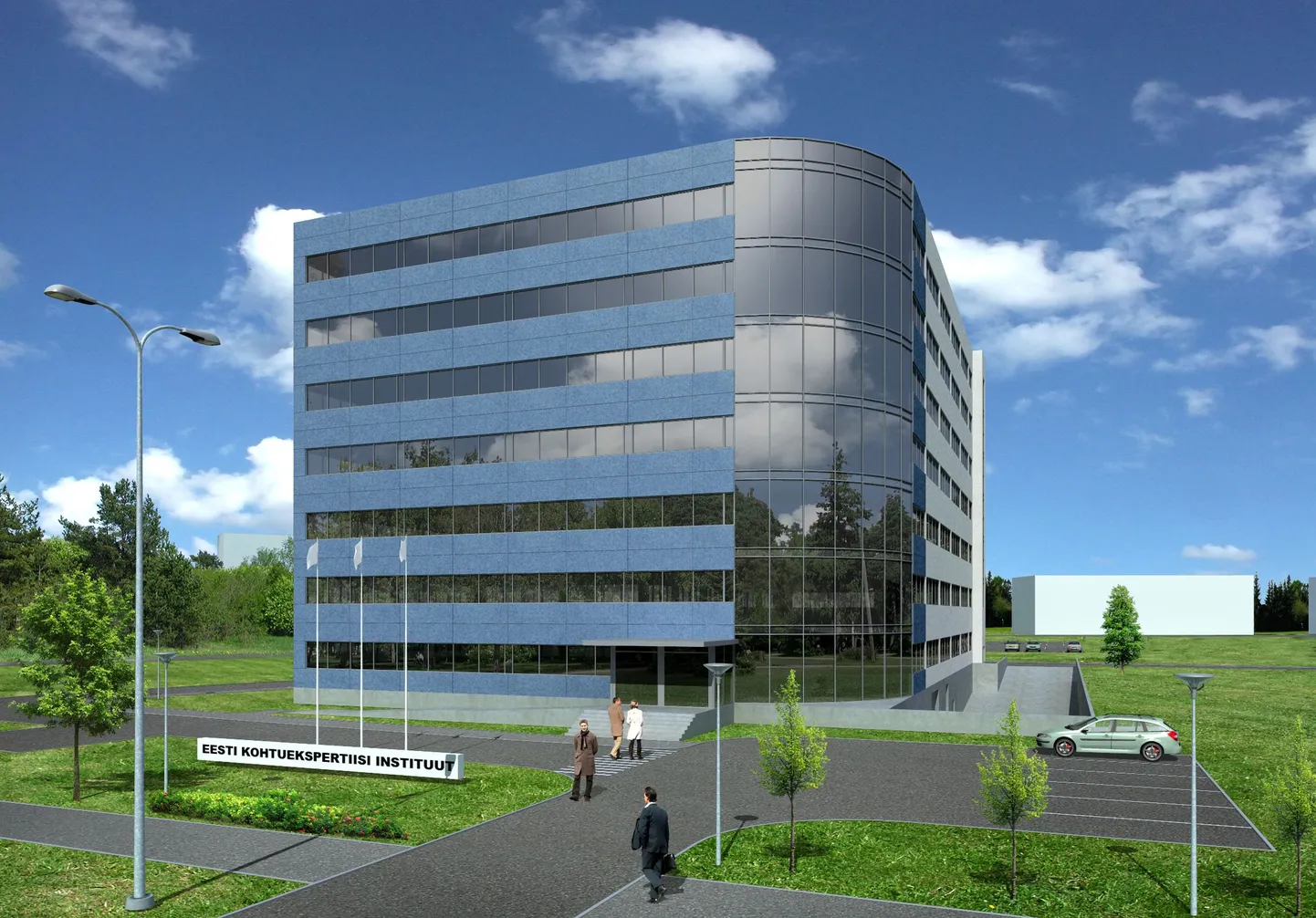Eesti Kohtuekspertiisi Instituudi (EKEI) uue hoone kavand.