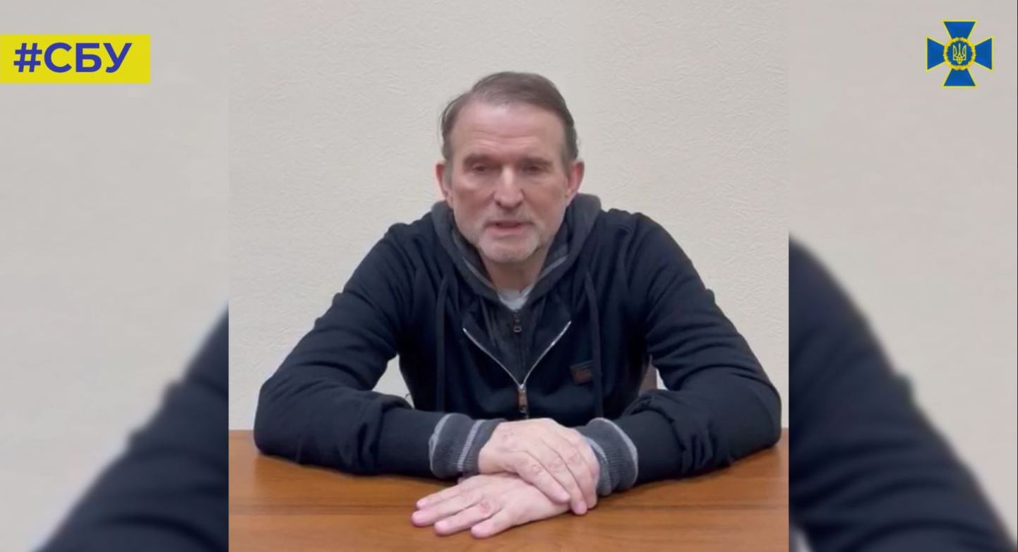 Виктор Медведчук во время видеообращения к президентам Украины и России