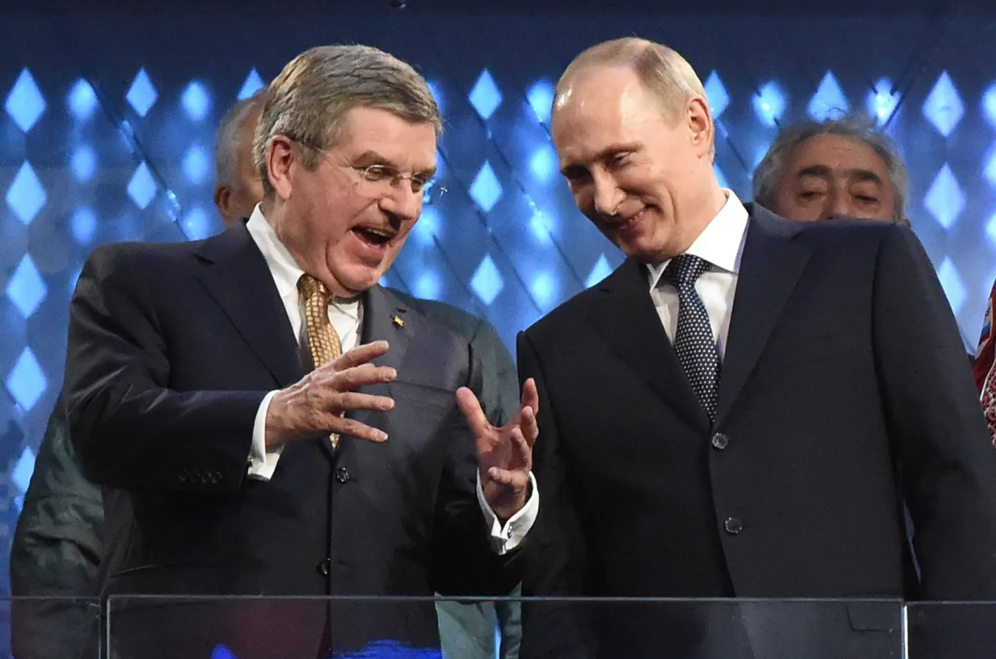 Глава МОК Томас Бах и Владимир Путин.