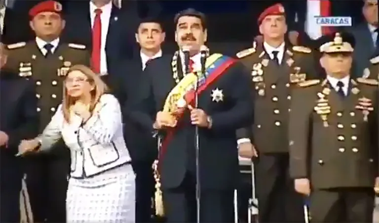 Venezuela televisiooni tehtud kuvatõmmis teleülekandest.
