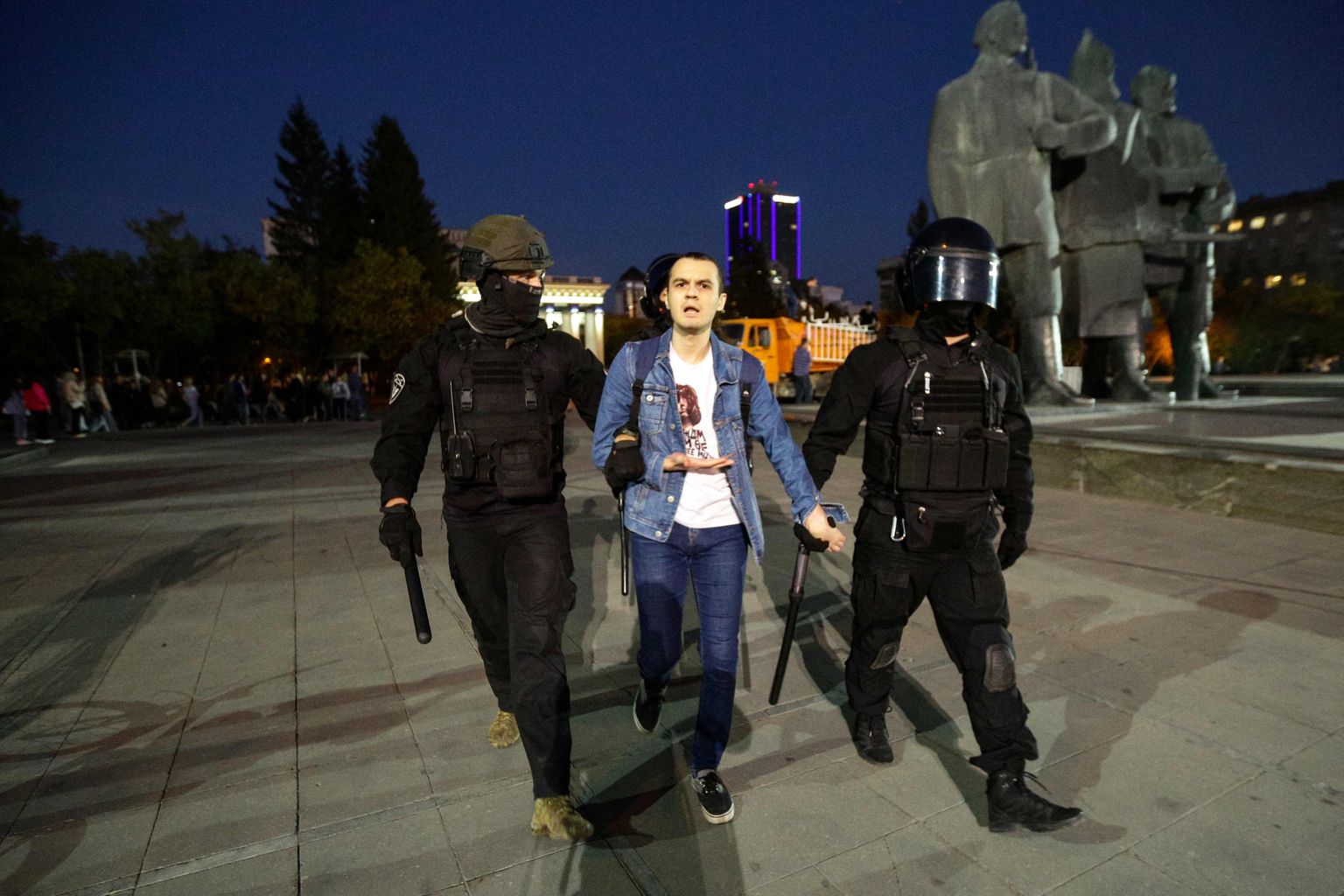 Protesteerija Novosibirskis, 21. septembril, 2022.