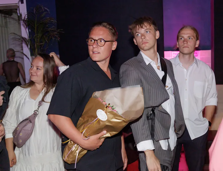 Robin Valting ja Jüri Pootsmann Eleryn Tiidu plaadiesitluskontserdil.