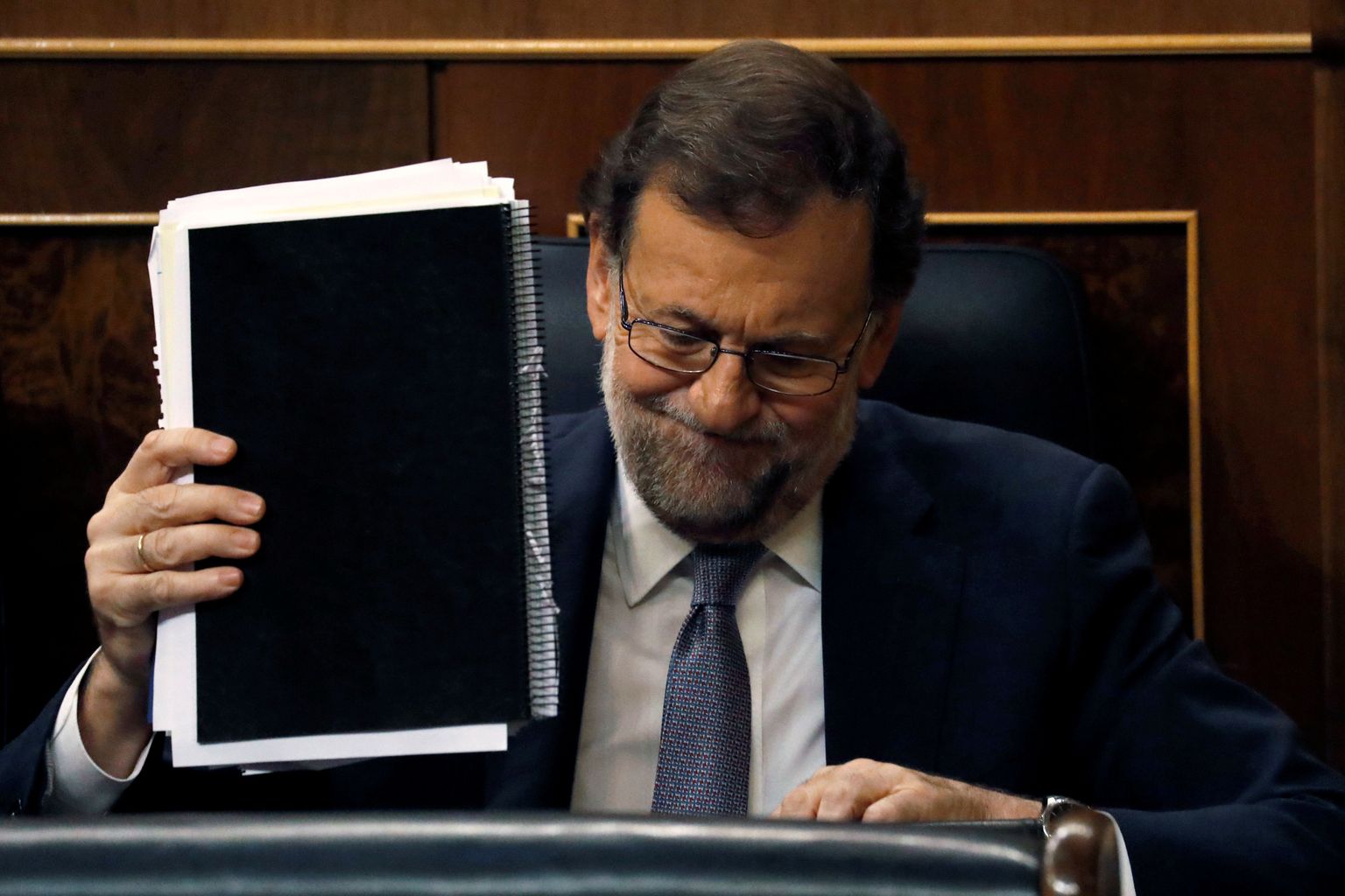 Hispaania peaministri kohusetäitja Mariano Rajoy parlamendidebatil.
