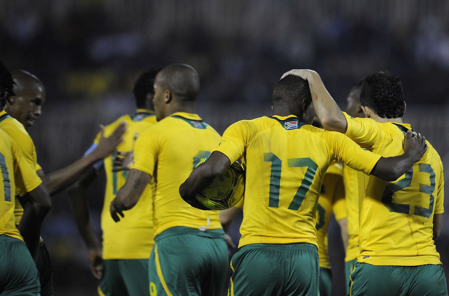 Lõuna-Aafrika jalgpallikoondise mängijad.