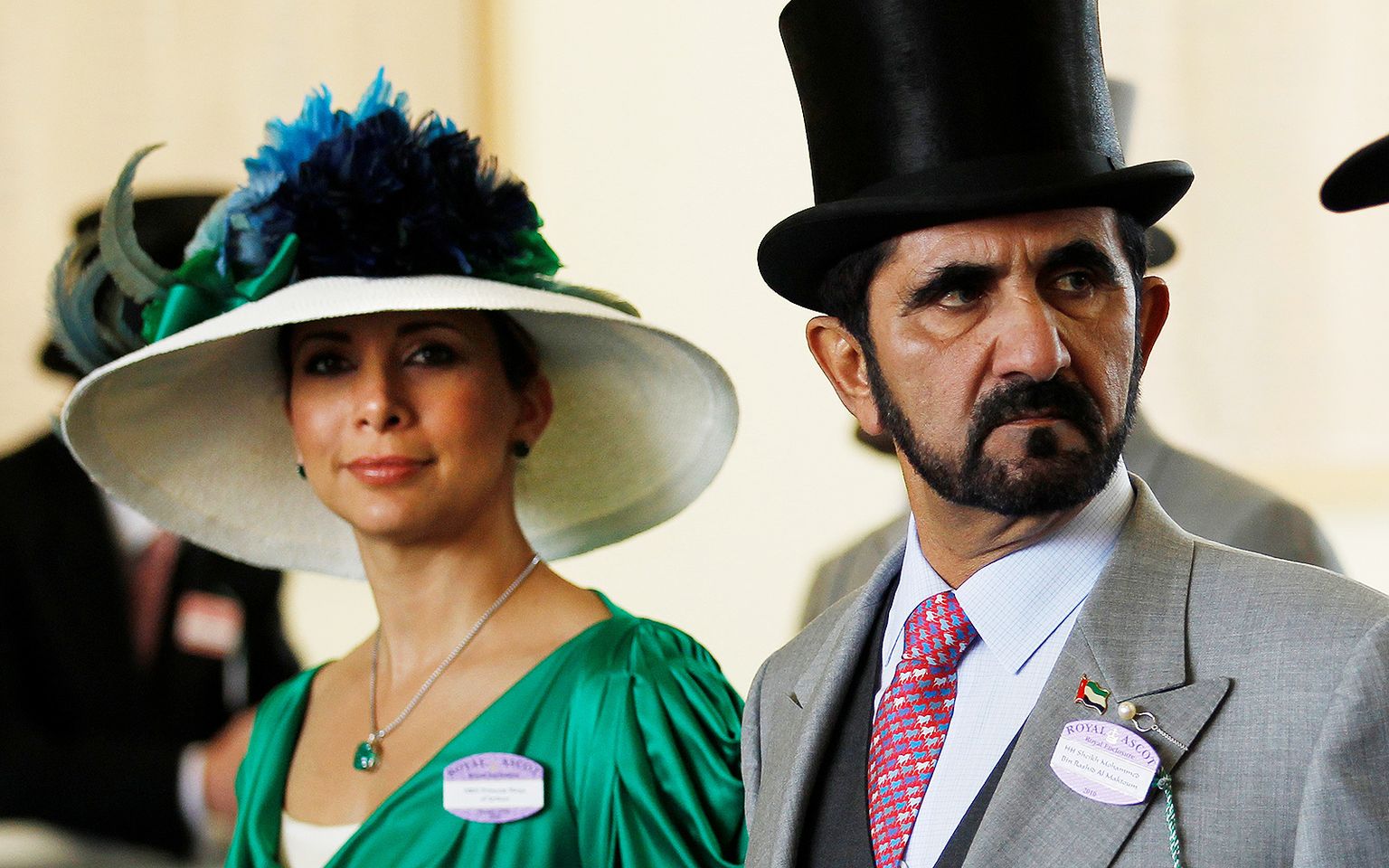 Apvienoto Arābu Emirātu premjerministrs un Dubaijas emīrs Mohammeds bin Rašids al-Maktums un viena no viņa sievām Jordānijas princese Haja