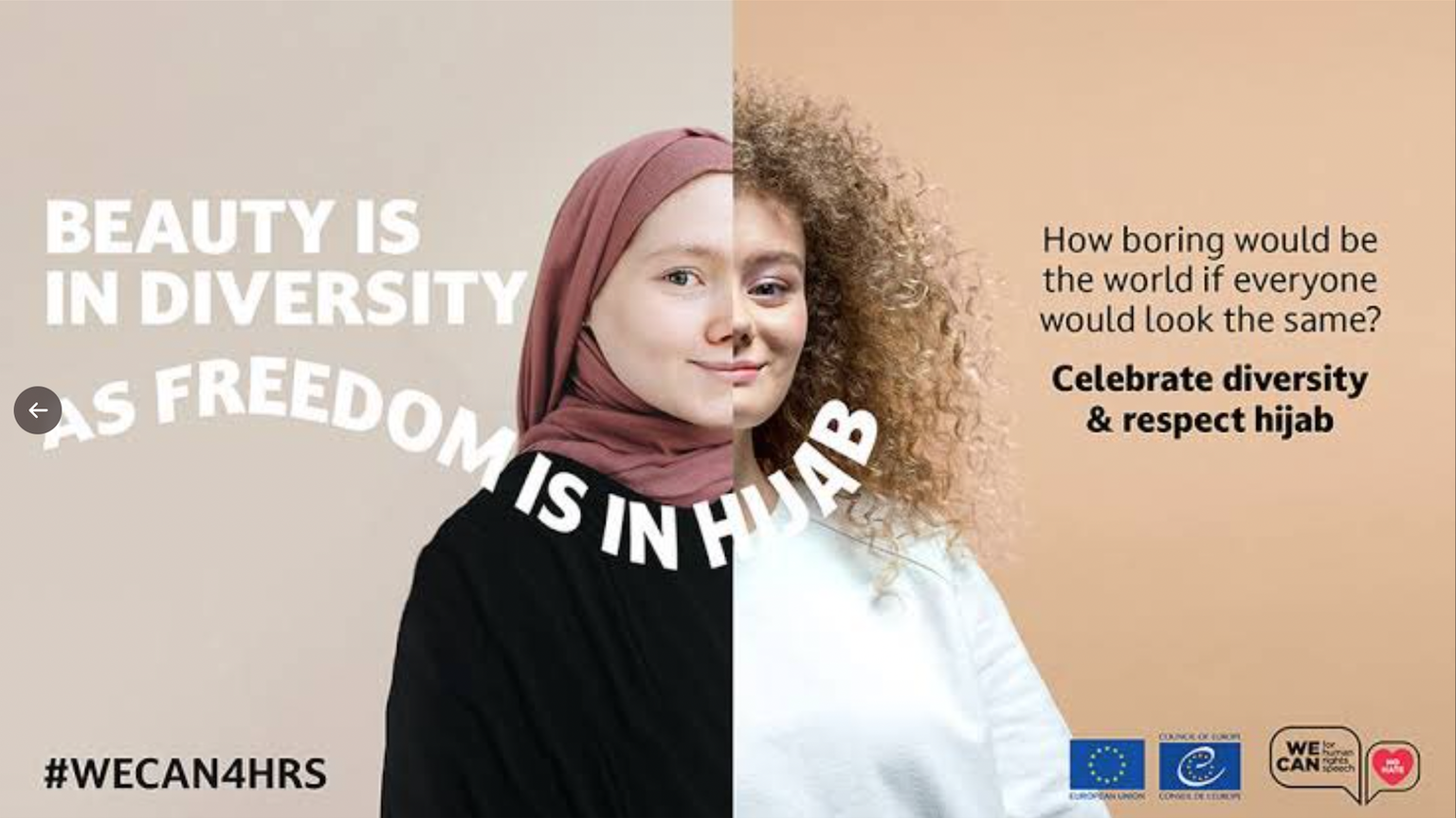 Euroopa Nõukogu korraldatud mitmekesisuse kampaania plakat. 