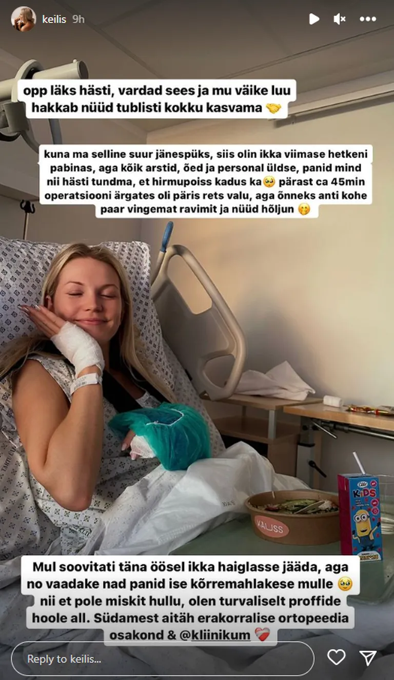 Keili taastub jõudsalt operatsioonist
