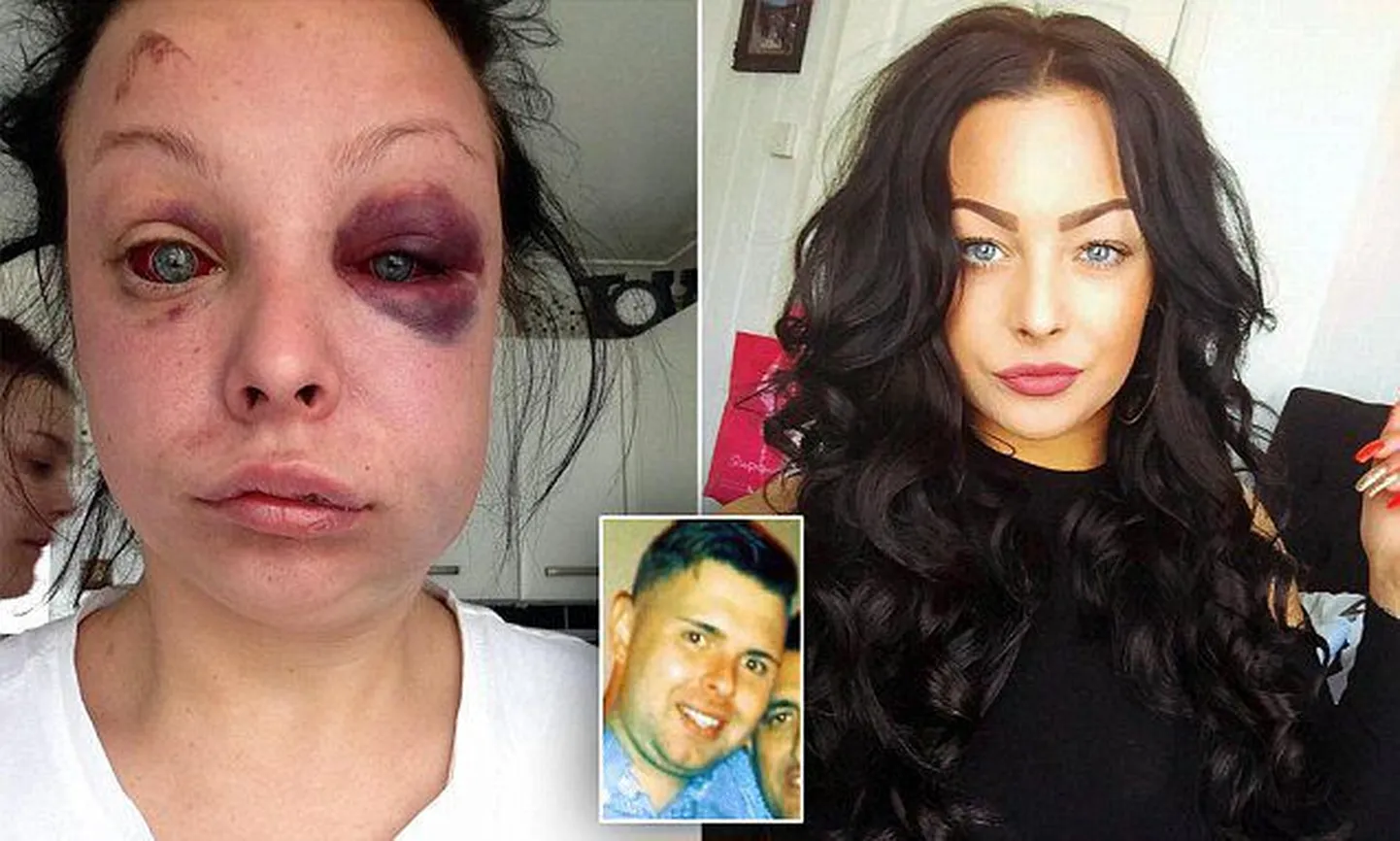 Paremal Jenna Thomas enne rünnakut, vasakul pärast peksmist. Väike pilt on jõhkrutsejast.
