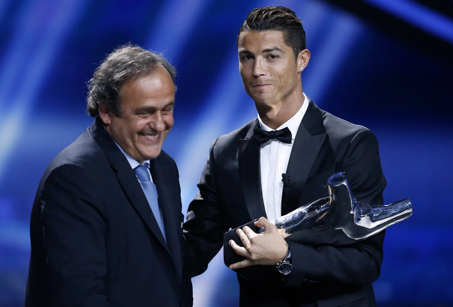 Cristiano Ronaldo ja Michel Platini.