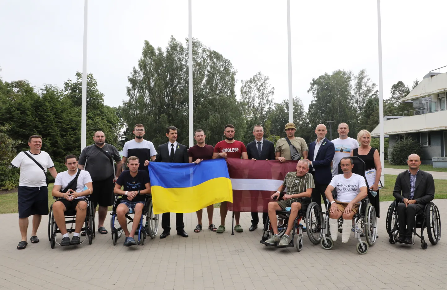 Ārlietu ministra un Ukrainas vēstnieka Latvijā tikšanās ar ievanotajiem Ukrainas karavīriem Nacionālajā rehabilitācijas centrā " Vaivari".