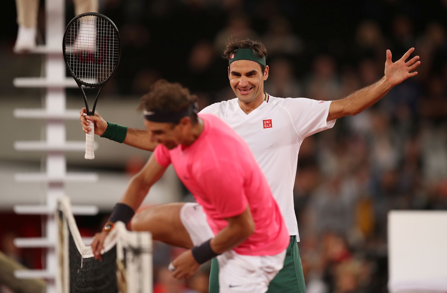 Roger Federer (paremal) ja Rafael Nadal.