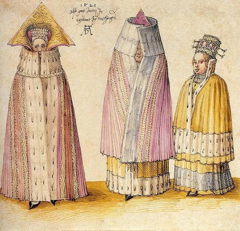Albrecht Dürer, „Kolm Liivimaa daami talverõivastes“ (1521).