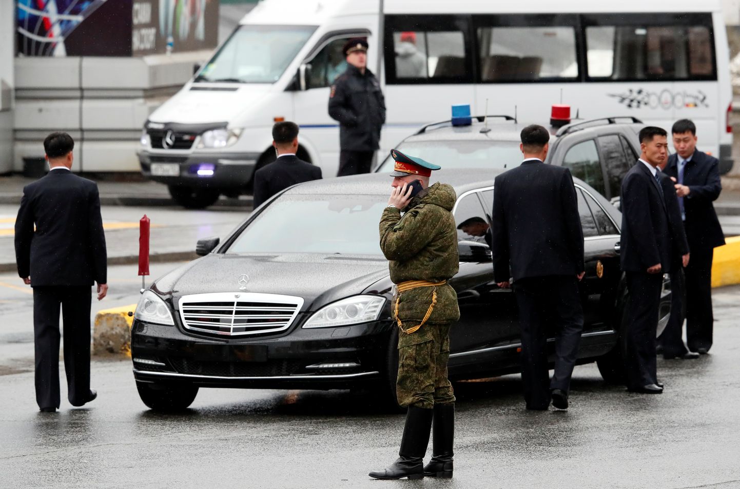 Põhja-Korea diktaatorit Kim Jong-Uni sõidutav Maybach aprillis Vladivostokis.