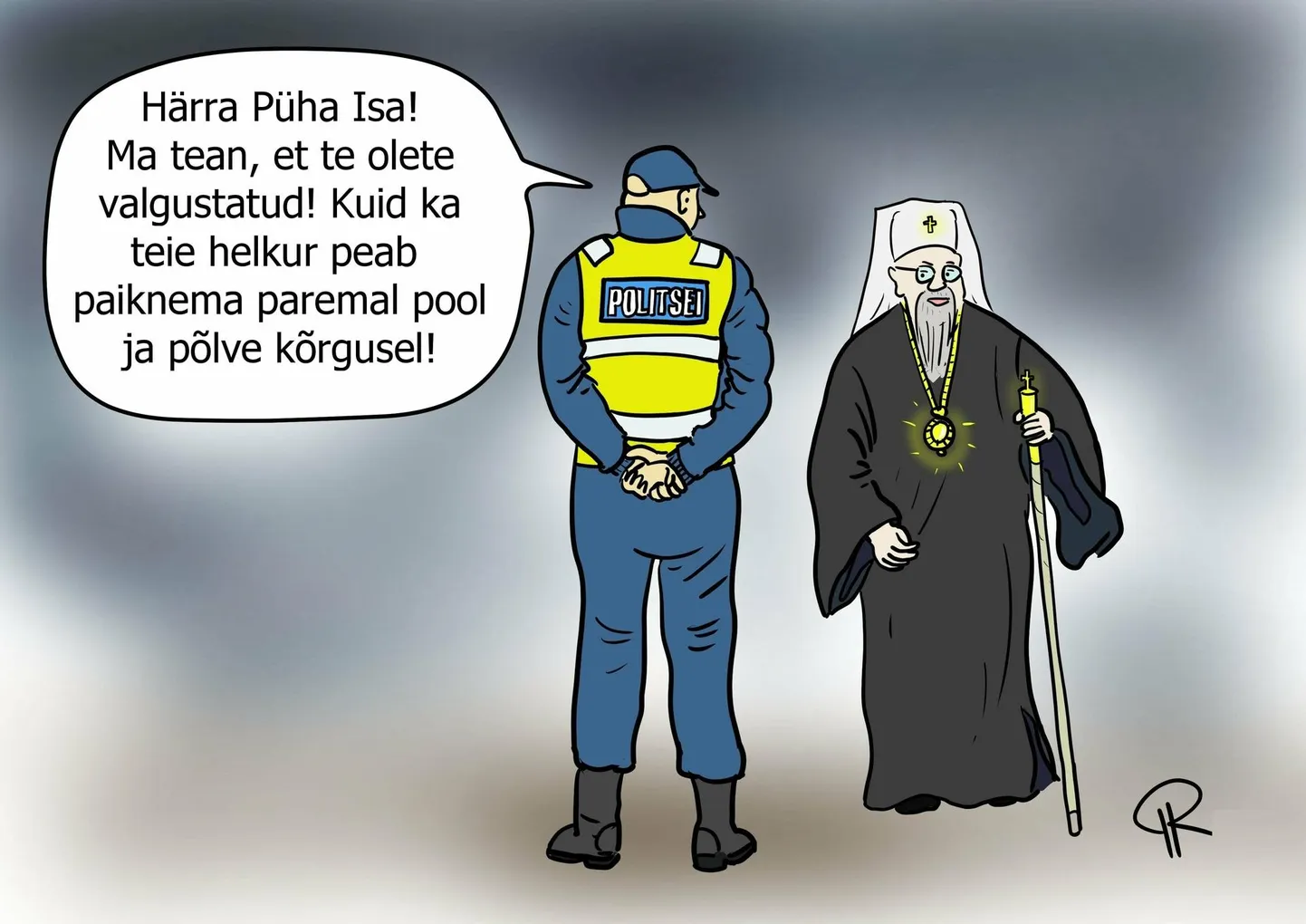 Nädala karikatuur "Pime aeg nõuab lisavalgustust."