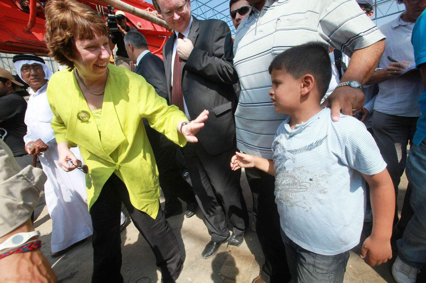 Catherine Ashton (vasakul) Gaza sektoris.
