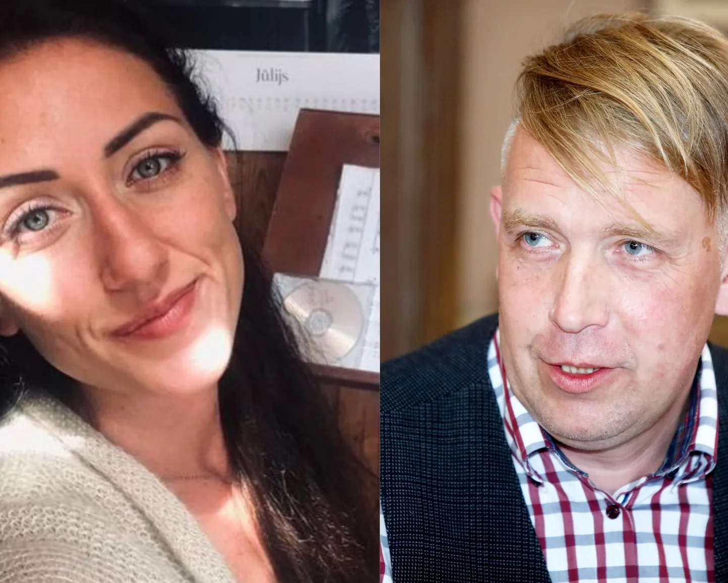 No kreisās - Anna Fišere, no labās - Miķelis Fišers.