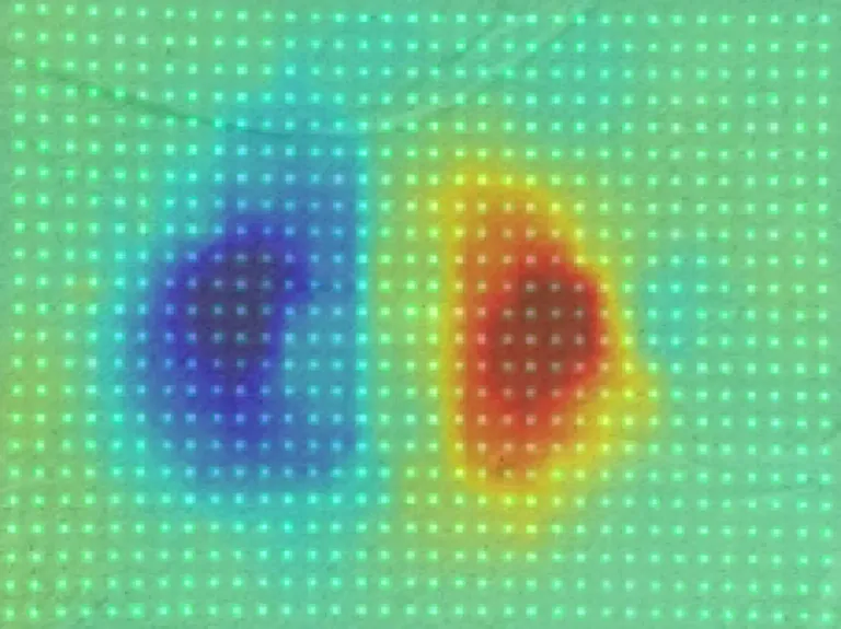 See LAMBDISi laserkiirte abil tehtud vibratsioonipilt näitab maapinda maetud maamiini.