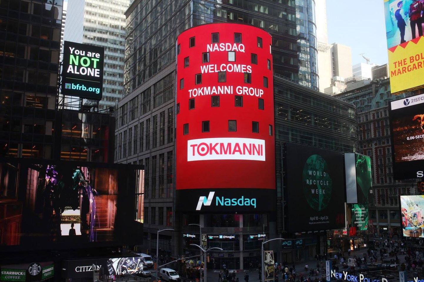 Viimast Helsingi börsi uut tulijat Tokmanni Groupi tervitas ka kuulus Nasdaqi pannoo New Yorgis.