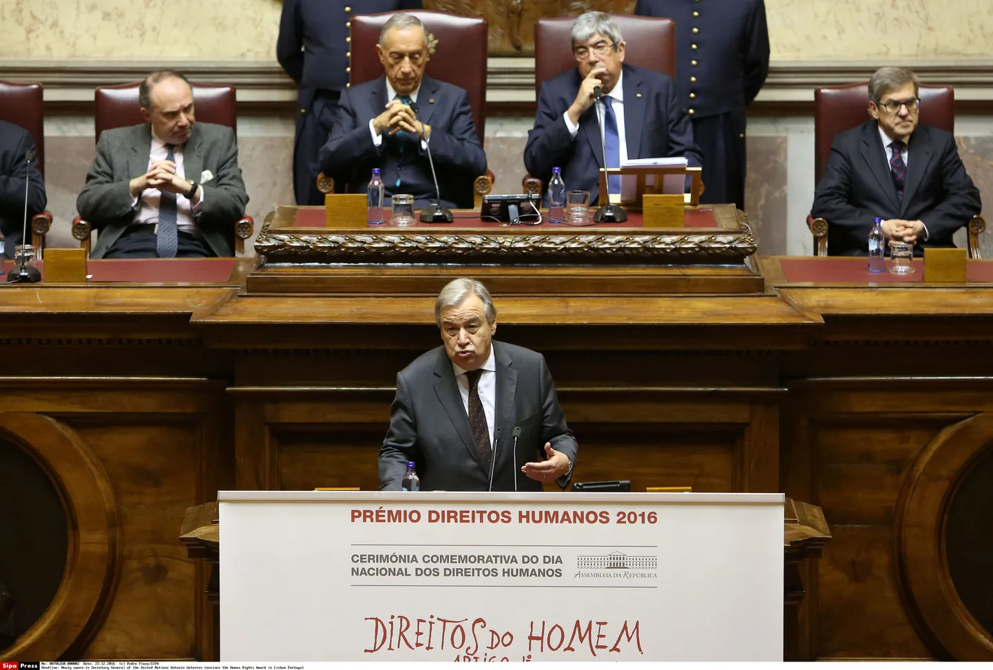 Antonio Guterres peab kõnet.