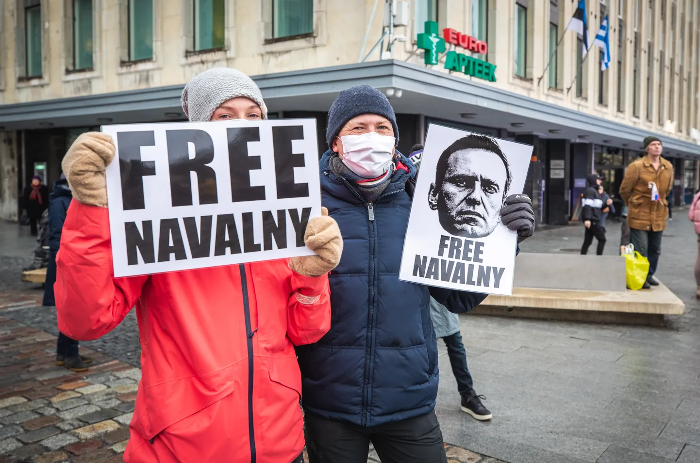 Митинг в поддержку Навального в Таллинне.