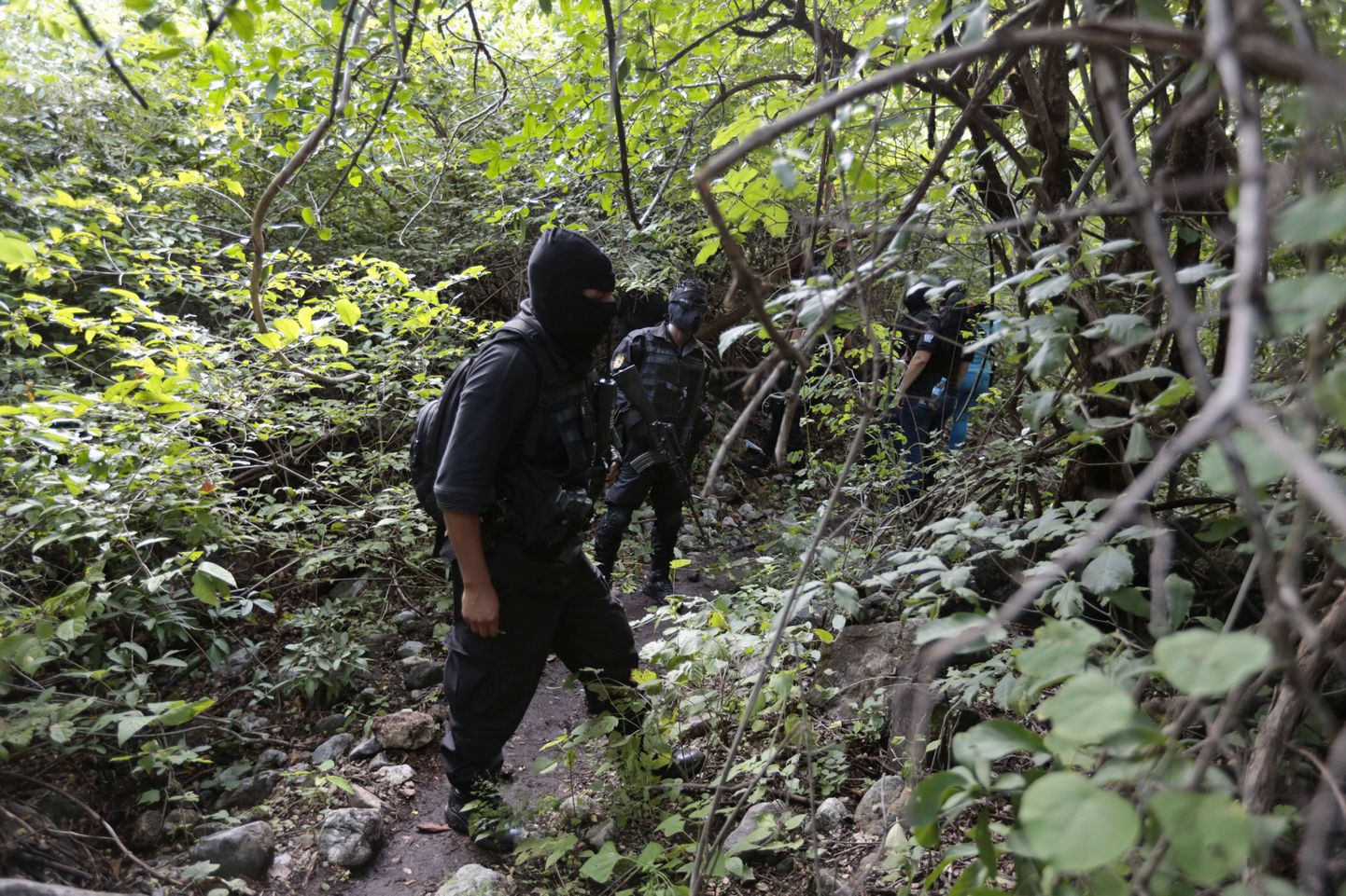 Mehhiko võimud eile Iguala lähistel oleva massihaua juures.