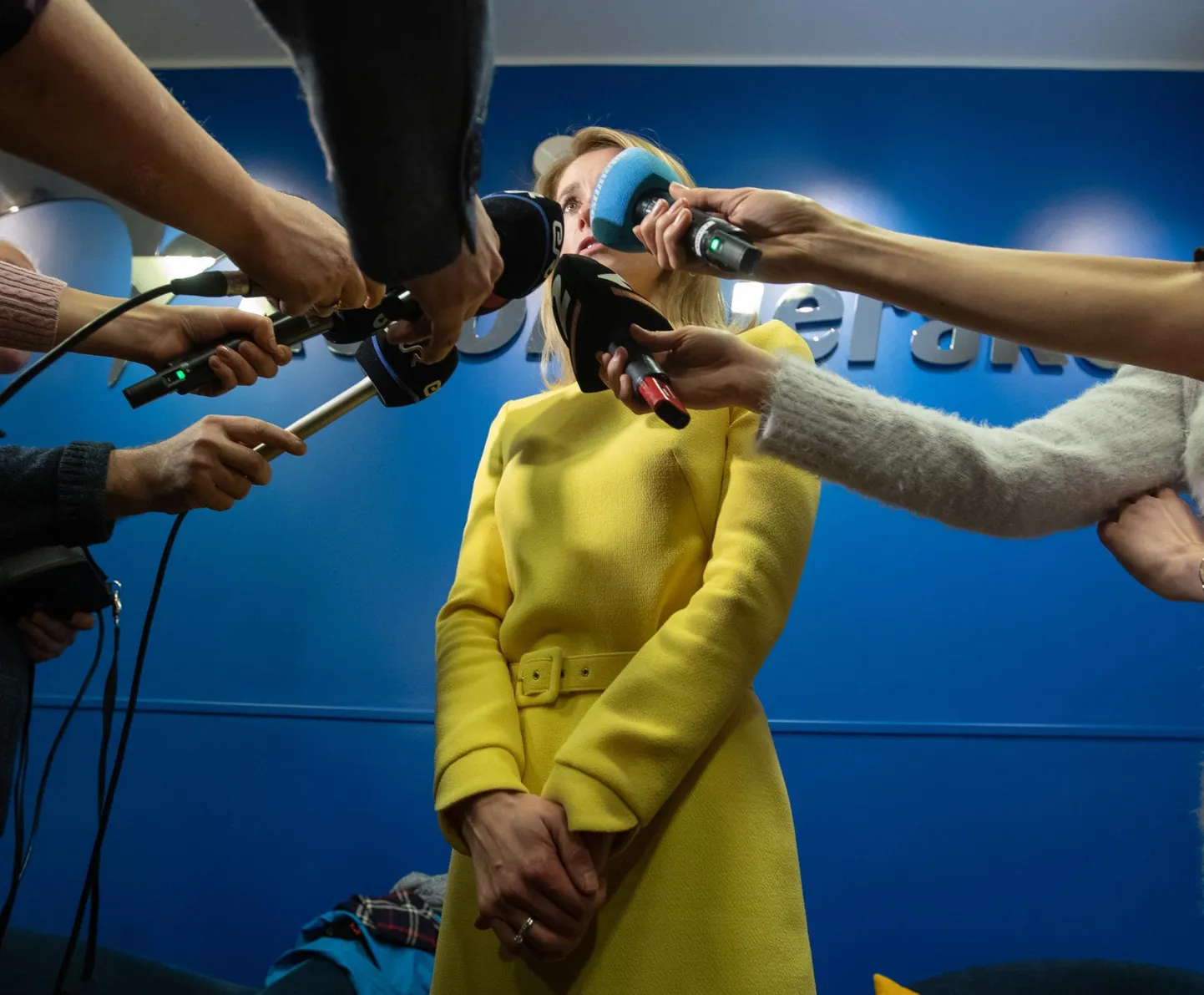 Reformierakonna juhatuse koosolek peale riigikogu valimisi. Fotol on Kaja Kallas.