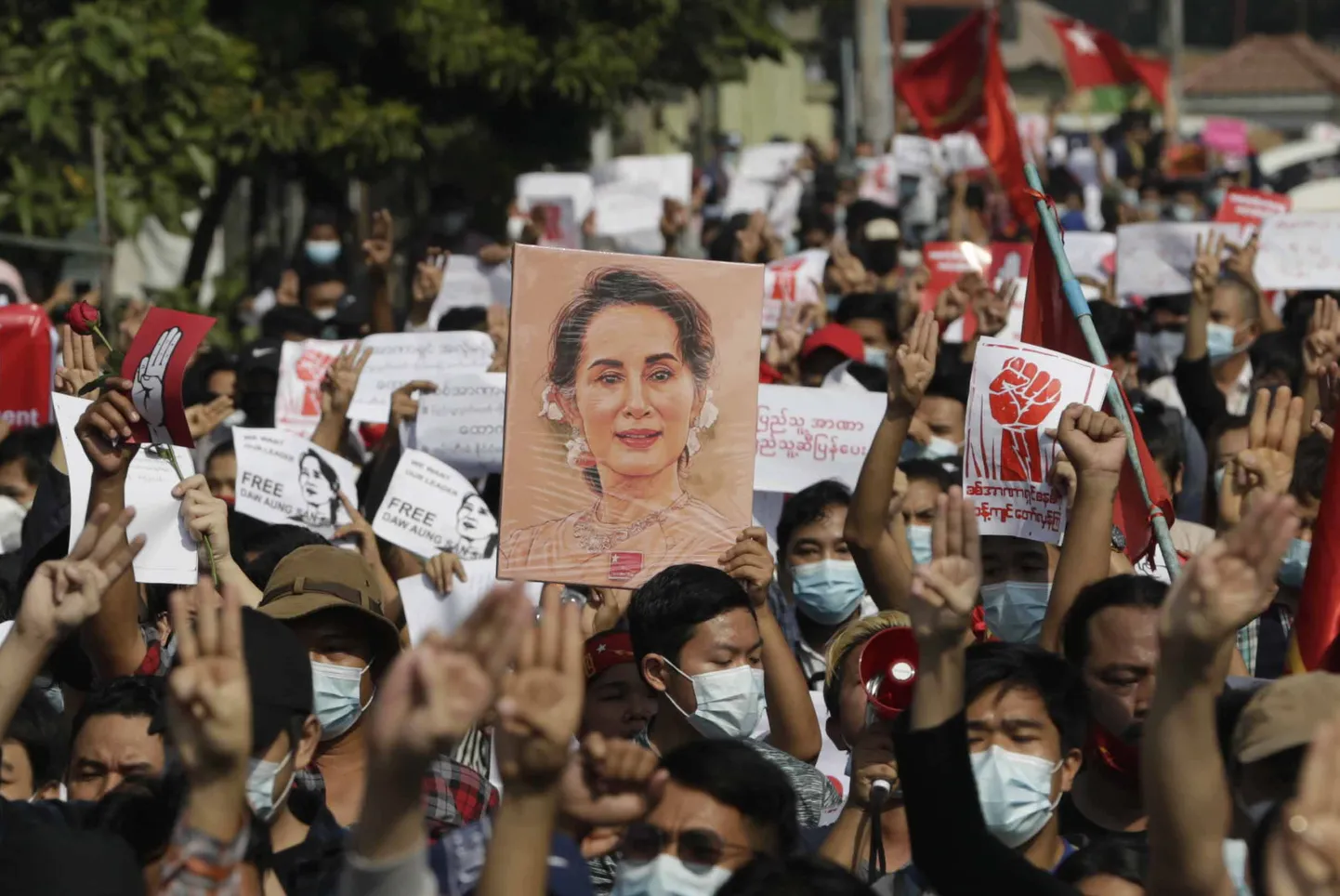 Meeleavaldus Yangonis.