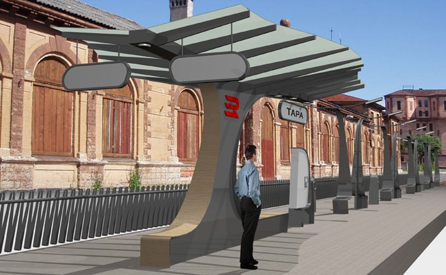 Nii võiks välja näha uus palviljon Tapa raudteejaamas.